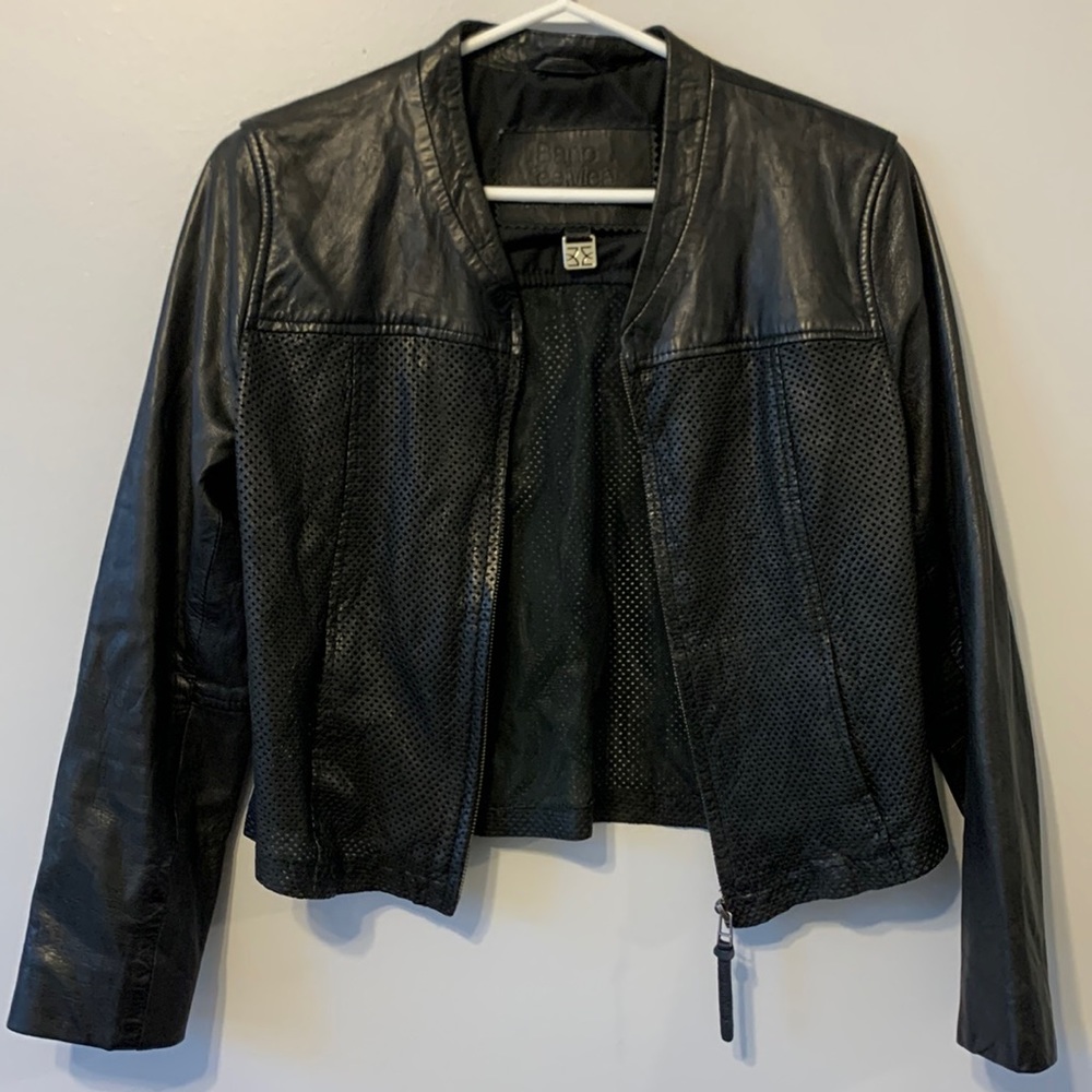 100% genuine leather bomber jacket-WORN ONCE